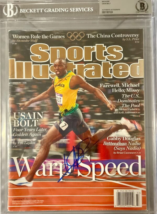 Signed Usain Bolt Sports Illustrated - BAS Slabbed