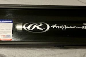 Reggie Jackson Autographed Baseball Bat w/ Case (COA)