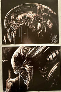 Pair of Alien Xenomorph Prints by Cynthia Castillo